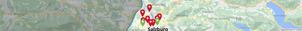 Kartenansicht für Apotheken-Notdienste in der Nähe von Itzling-Nord (Salzburg (Stadt), Salzburg)
